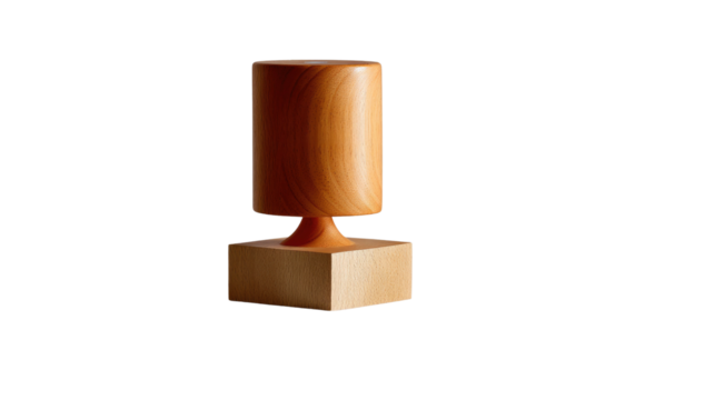 Minimalist Wooden Sculpture: A simple, yet elegant wooden sculpture stands as a testament to the beauty of natural form. Its minimalist design and warm.