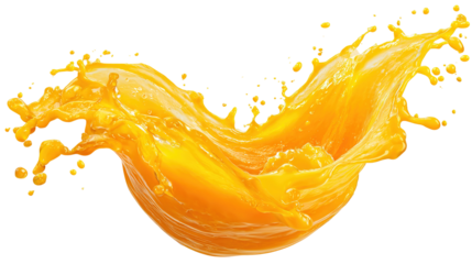 Collection of Fresh half of ripe orange fruit floation with orange juice splash isolated on white background