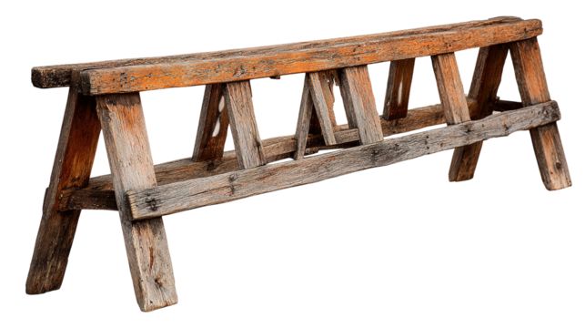 Old wooden ladder isolated on transparent background Remove png