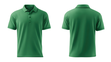 green t shirt isolated on white, template green polo t shirt remove background PNG image 