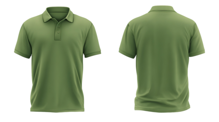 green t shirt isolated on white, template green polo t shirt remove background PNG image 