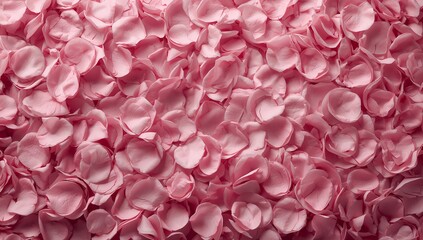 Vibrant pink rose petals scattered romantically creating a soft, luxurious texture perfect for celebrations, weddings, and expressions of love
