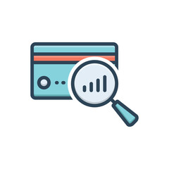 Color illustration icon for account analysis