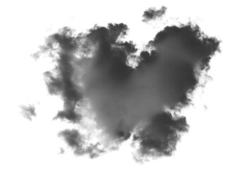 Realistic black Cloud Isolated on Transparent Background