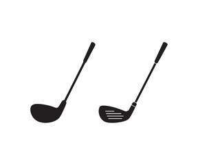 Golf club icon vector silhouette, Sports equipment design for golf enthusiasts
