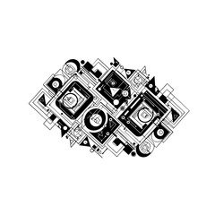 abstract technology background with abstract elements