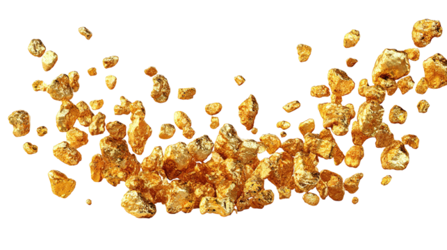 A captivating image showcases a lustrous golden nugget