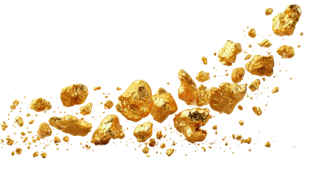A captivating image showcases a lustrous golden nugget