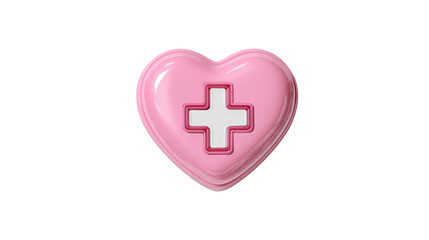 Obraz premium Red heart with white cross. Symbol for hospital