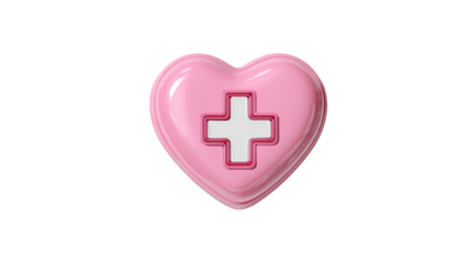 Red heart with white cross. Symbol for hospital
