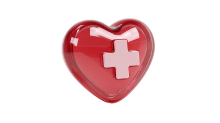 Obraz premium Red heart with white cross. Symbol for hospital