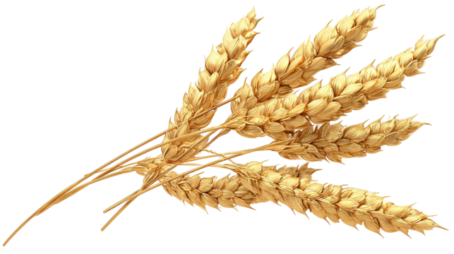 An ear of wheat isolated on transparent or white background, png