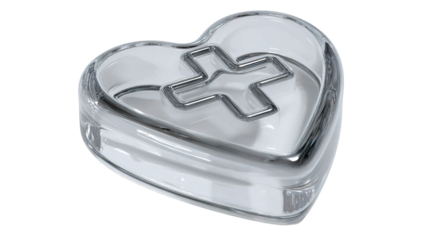 
Red heart with white cross. Symbol for hospital