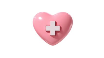 Red heart with white cross. Symbol for hospital