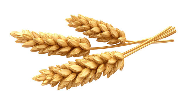 spikelets of wheat isolate on white background. Selection focus. food PNG