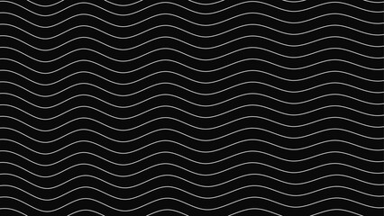 Seamless black and white wavy line texture background.