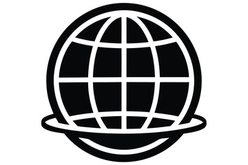 globe internet vector icon silhouette