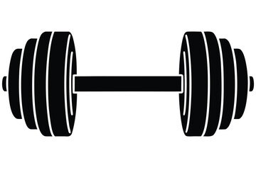 fitness dumbbell vector icon silhouette