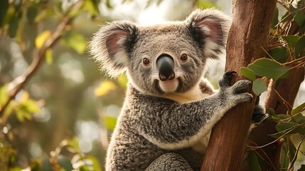 Fototapeta premium The koala is an arboreal herbivorous marsupial native