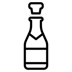 wine bottle line icon
