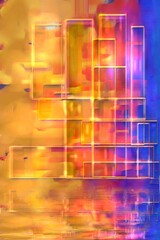 Abstract Neon Cityscape Reflection