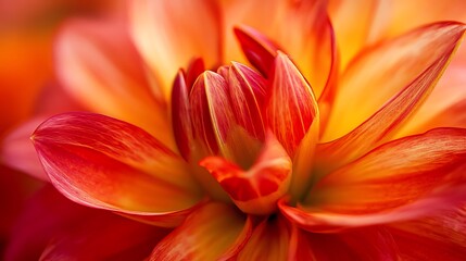 Obraz premium The outer petals are red orange with oval yellow tips