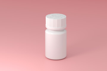  pill bottle and paper box 3d mockup image for medicine product showcase
