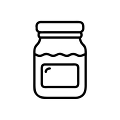Glass Jar Line Art Icon Vector Illustration of Food Container