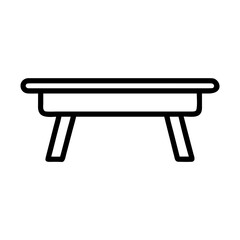 Table Line Icon – Simple Furniture Outline Illustration