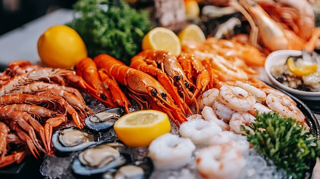The range of different types of seafood