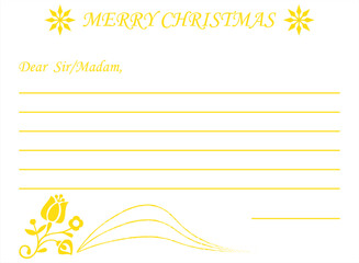 Vector illustration of a "Merry Christmas" postcard