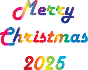 "Merry Christmas 2025" colorful text