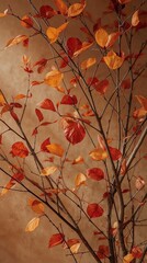 Vibrant autumn leaves in warm, earthy tones create a cozy, natural backdrop perfect for seasonal decor and rustic design projects