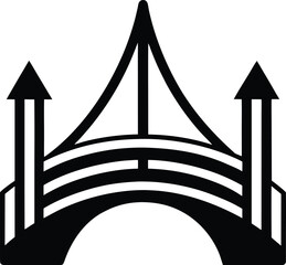 Bridge vector icon, architectural structure symbol, modern infrastructure