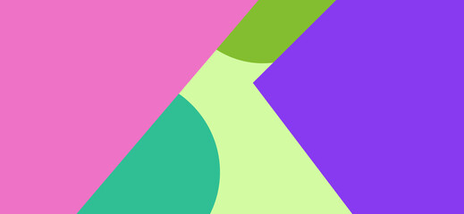 Abstract geometric shapes, color block art, diagonal layout wide background, playful bright tone cover design background, web banner