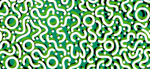 Colorful doodle lines, abstract wavy pattern wide background, playful artistic tone cover design background, web banner