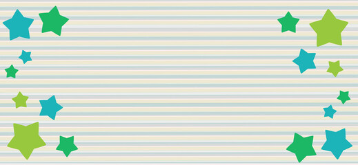 Floating stars, striped background style wide background, cheerful playful tone cover design background, web banner