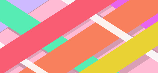 Geometric stripe overlap, modern abstract design wide background, colorful bold tone cover design background, web banner