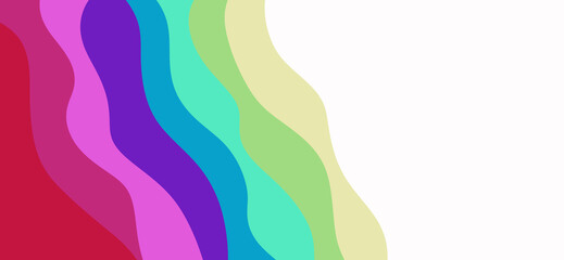 Layered waves, ocean inspired style wide background, calm minimal tone cover design background, web banner