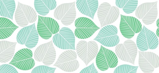 Pastel leaf, botanical pattern wide background, soft pastel tone cover design background, web banner