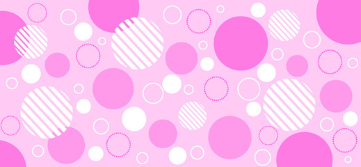 Playful circles and dots, memphis style wide background, cheerful fun tone cover design background, web banner