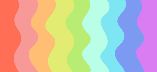 Wavy color layers, abstract stripe pattern wide background, playful modern tone cover design background, web banner