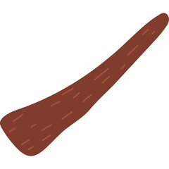 Brown Wooden Boomerang Object on White Background With Copy Space Vector Illustration Flat Design Style