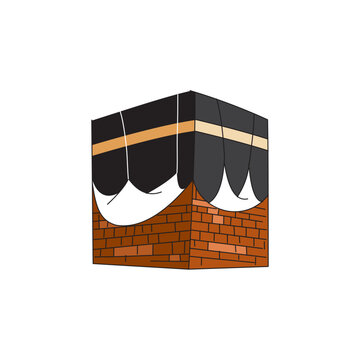 kaaba building, black cloth, brick base clip art preview