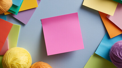 Sticky Note Post It Board Office. Business people meeting at office and use post it notes to share idea. Brainstorming concept. Sticky note on glass wall or blackboard. Set of colorful blank notes.