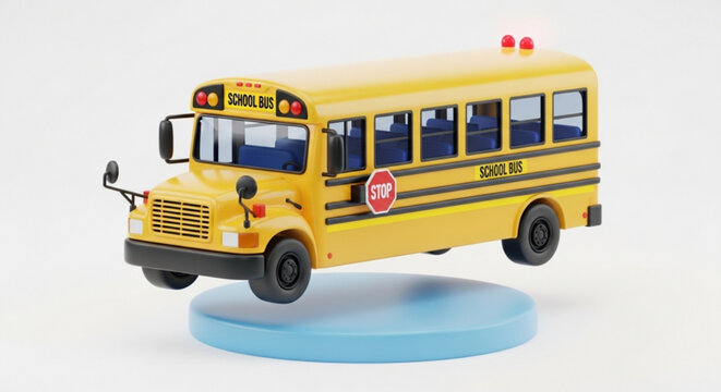 Yellow school bus transportation for students back to school safety and education concept vector illustration