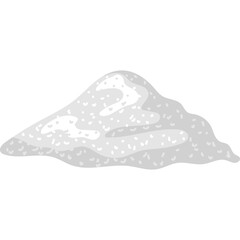 Pile of White Granulated Sugar Crystals on Transparent Background