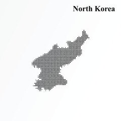 Obraz premium Abstract North Korea Map in Halftone Dot Pattern Minimalist Vector Design