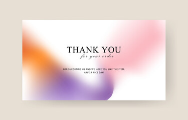 Fototapeta premium thank you card template, customer business card, aesthetic greeting template, printable custom small business card