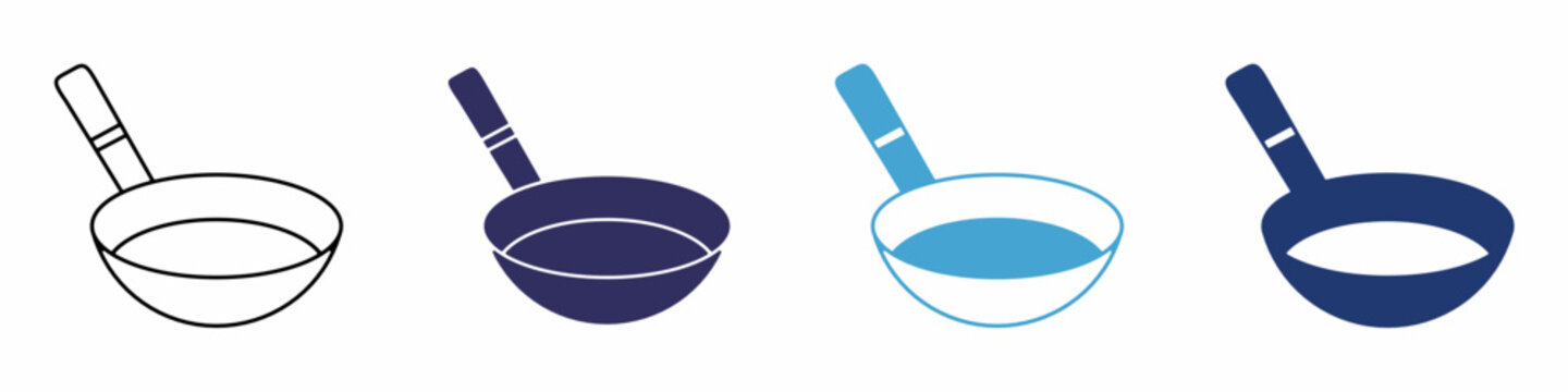 A collection of frying pan icons in. Stock vector.